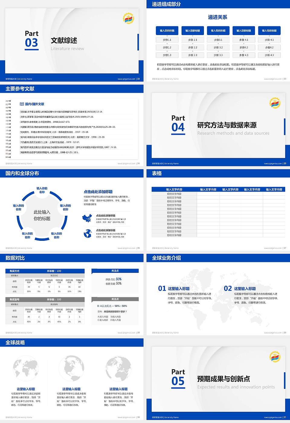 空军军医大学硕士研究生/本科生毕业论文答辩/开题报告通用PPT模板下载16:9格式幻灯片预览图4