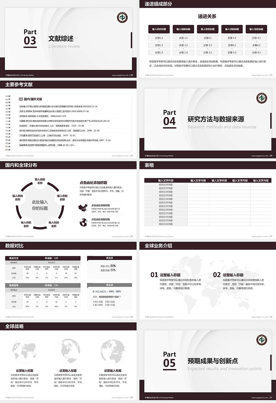 中南林业科技大学硕士研究生/本科生毕业论文答辩/开题报告通用PPT模板下载16:9格式幻灯片预览图4