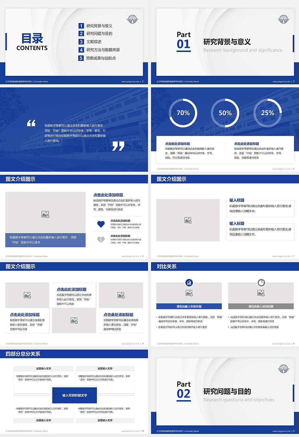 辽宁特殊教育师范高等专科学校硕士研究生/本科生毕业论文答辩/开题报告通用PPT模板下载16:9格式幻灯片预览图2