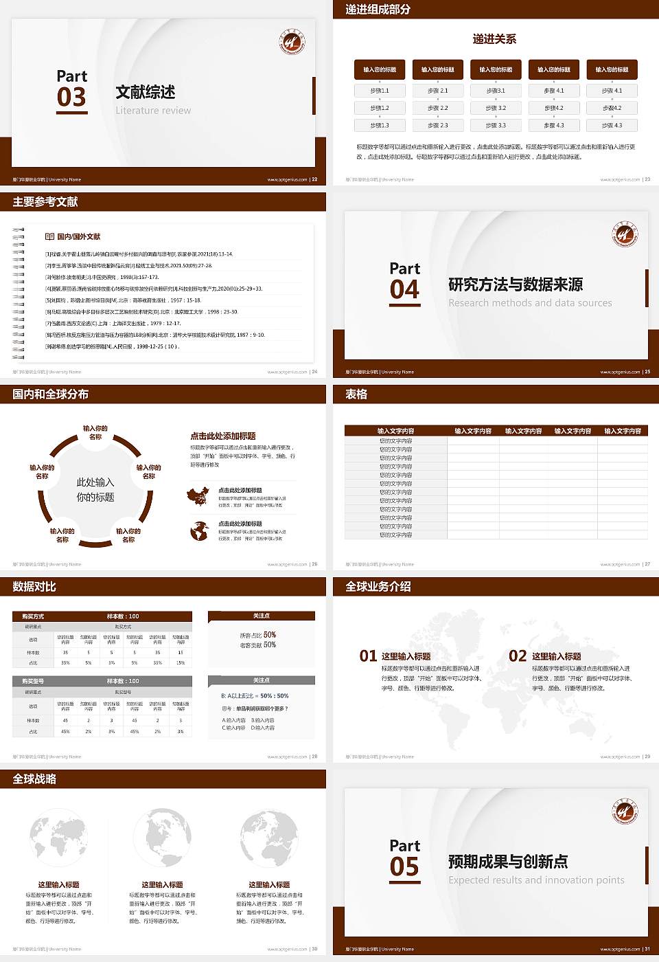 厦门华厦职业学院硕士研究生/本科生毕业论文答辩/开题报告通用PPT模板下载16:9格式幻灯片预览图4