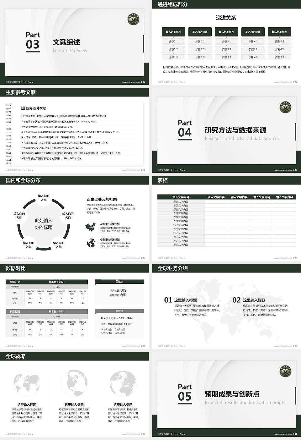 陆军勤务学院硕士研究生/本科生毕业论文答辩/开题报告通用PPT模板下载16:9格式幻灯片预览图4