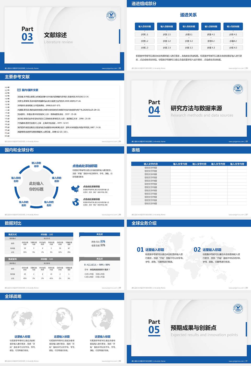 遵义医科大学医学与科技学院硕士研究生/本科生毕业论文答辩/开题报告通用PPT模板下载16:9格式幻灯片预览图4