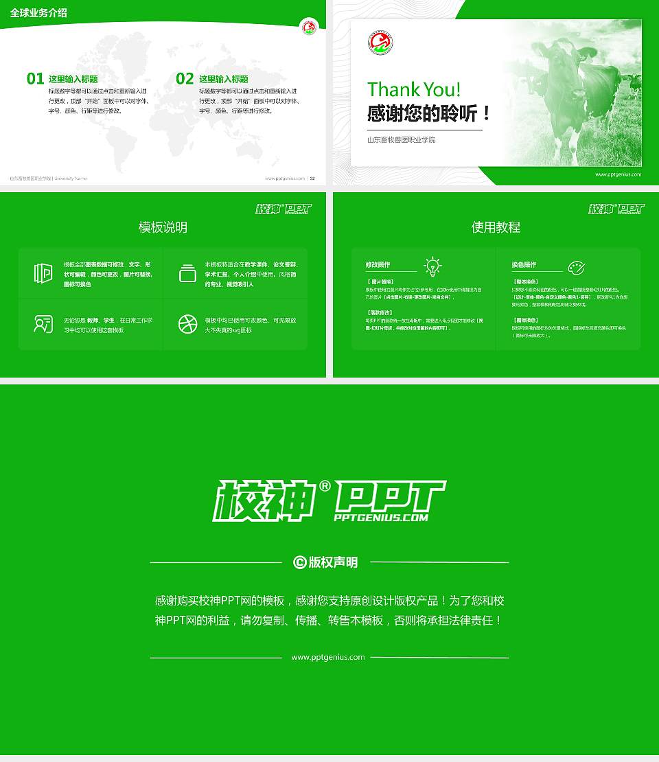 山东畜牧兽医职业学院学术汇报/学术交流研讨会通用PPT模板下载16:9格式幻灯片预览图5