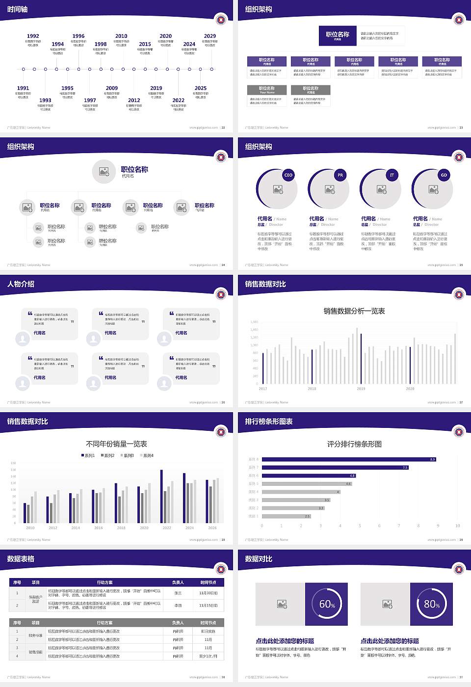 广东培正学院学术汇报/学术交流研讨会通用PPT模板下载16:9格式幻灯片预览图4