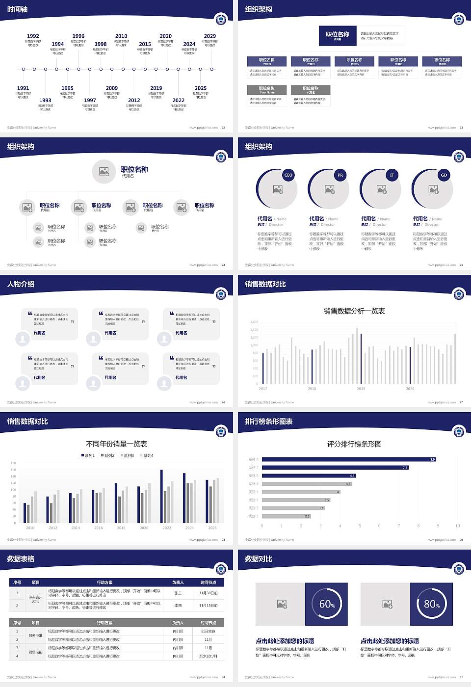 安徽公安职业学院学术汇报/学术交流研讨会通用PPT模板下载16:9格式幻灯片预览图4