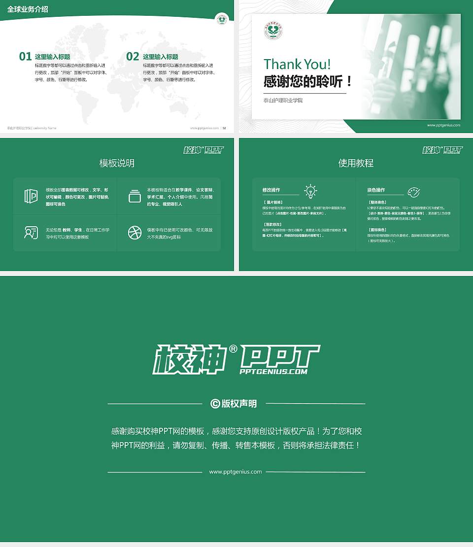 泰山护理职业学院学术汇报/学术交流研讨会通用PPT模板下载16:9格式幻灯片预览图5