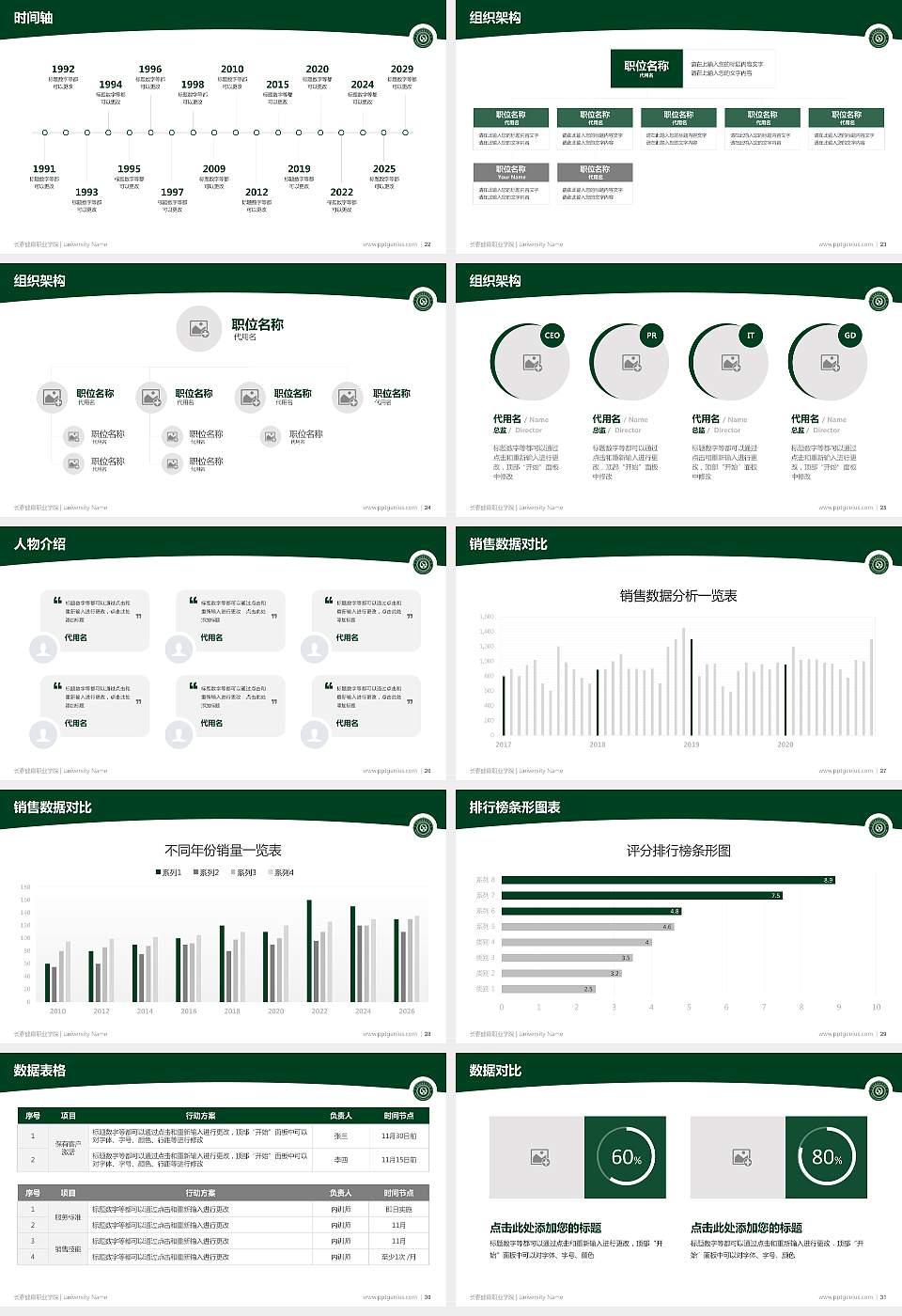长春健康职业学院学术汇报/学术交流研讨会通用PPT模板下载16:9格式幻灯片预览图4