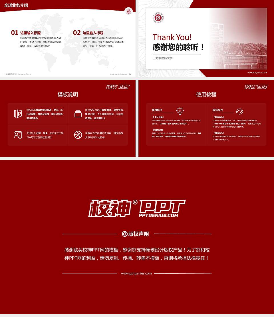 上海中医药大学学术汇报/学术交流研讨会通用PPT模板下载16:9格式幻灯片预览图5