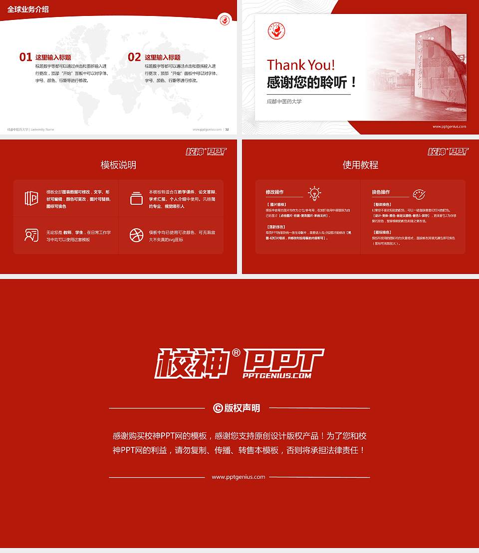 成都中医药大学学术汇报/学术交流研讨会通用PPT模板下载16:9格式幻灯片预览图5