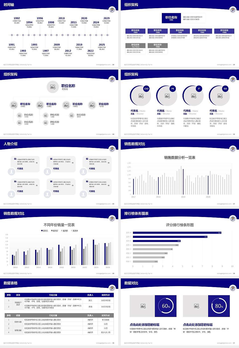 山东华宇职业技术学院学术汇报/学术交流研讨会通用PPT模板下载16:9格式幻灯片预览图4