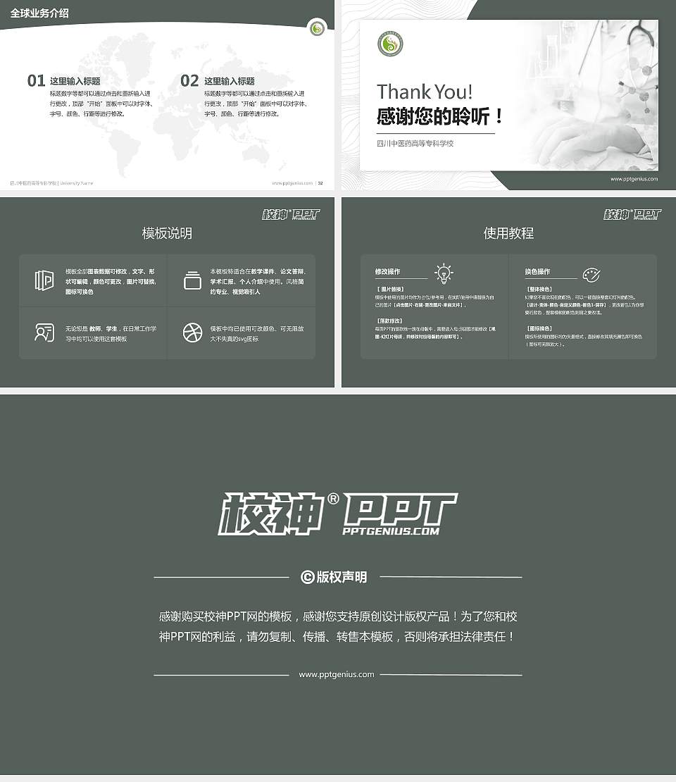 四川中医药高等专科学校学术汇报/学术交流研讨会通用PPT模板下载16:9格式幻灯片预览图5