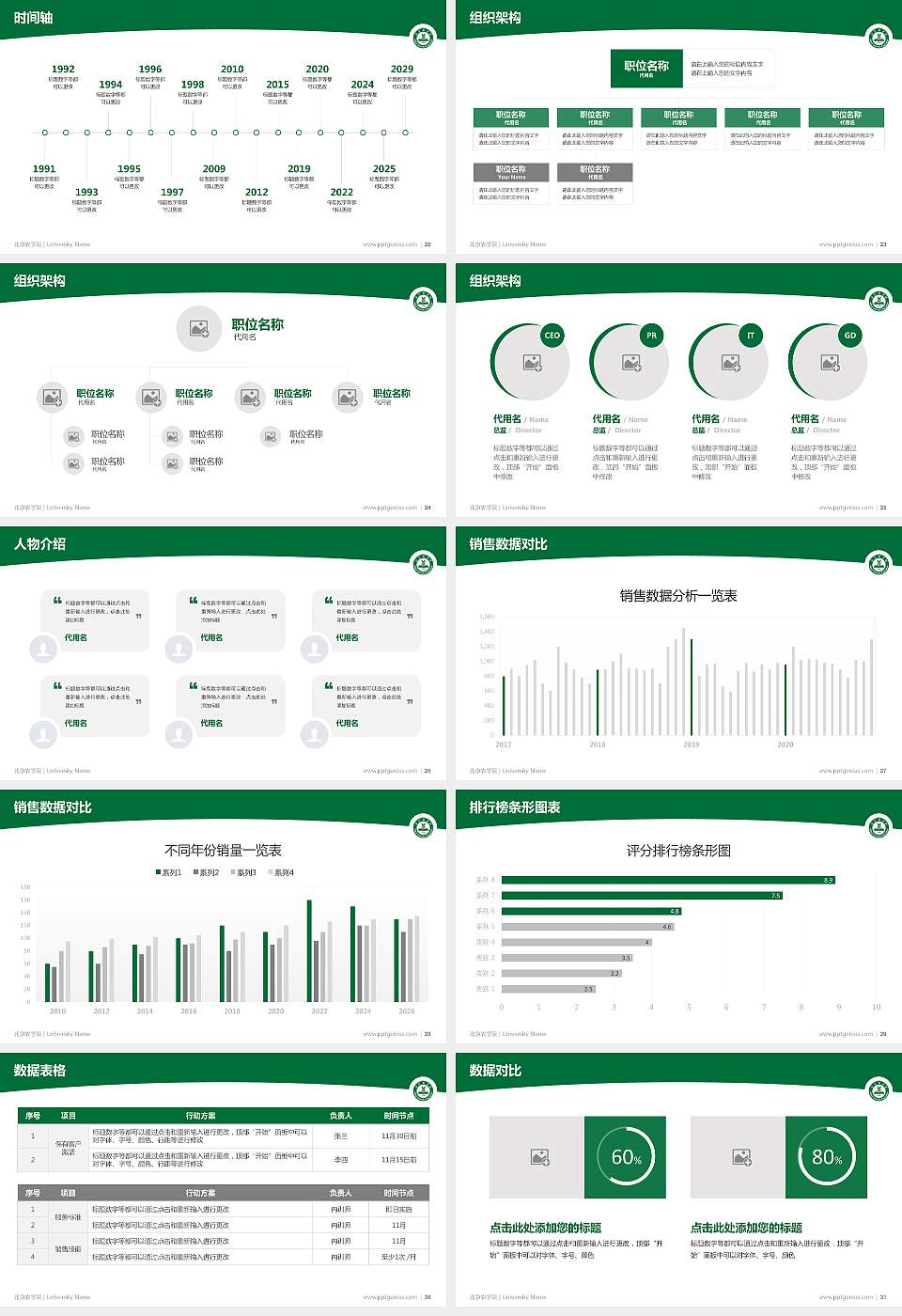 北京农学院学术汇报/学术交流研讨会通用PPT模板下载16:9格式幻灯片预览图4