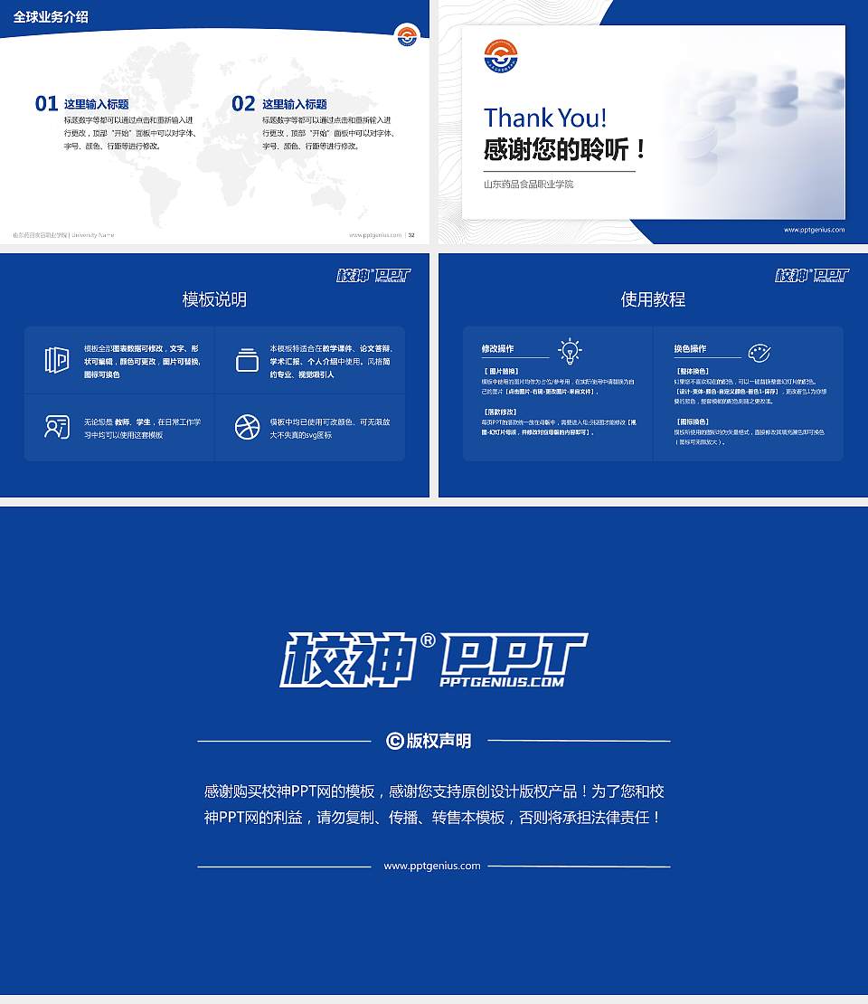 山东药品食品职业学院学术汇报/学术交流研讨会通用PPT模板下载16:9格式幻灯片预览图5