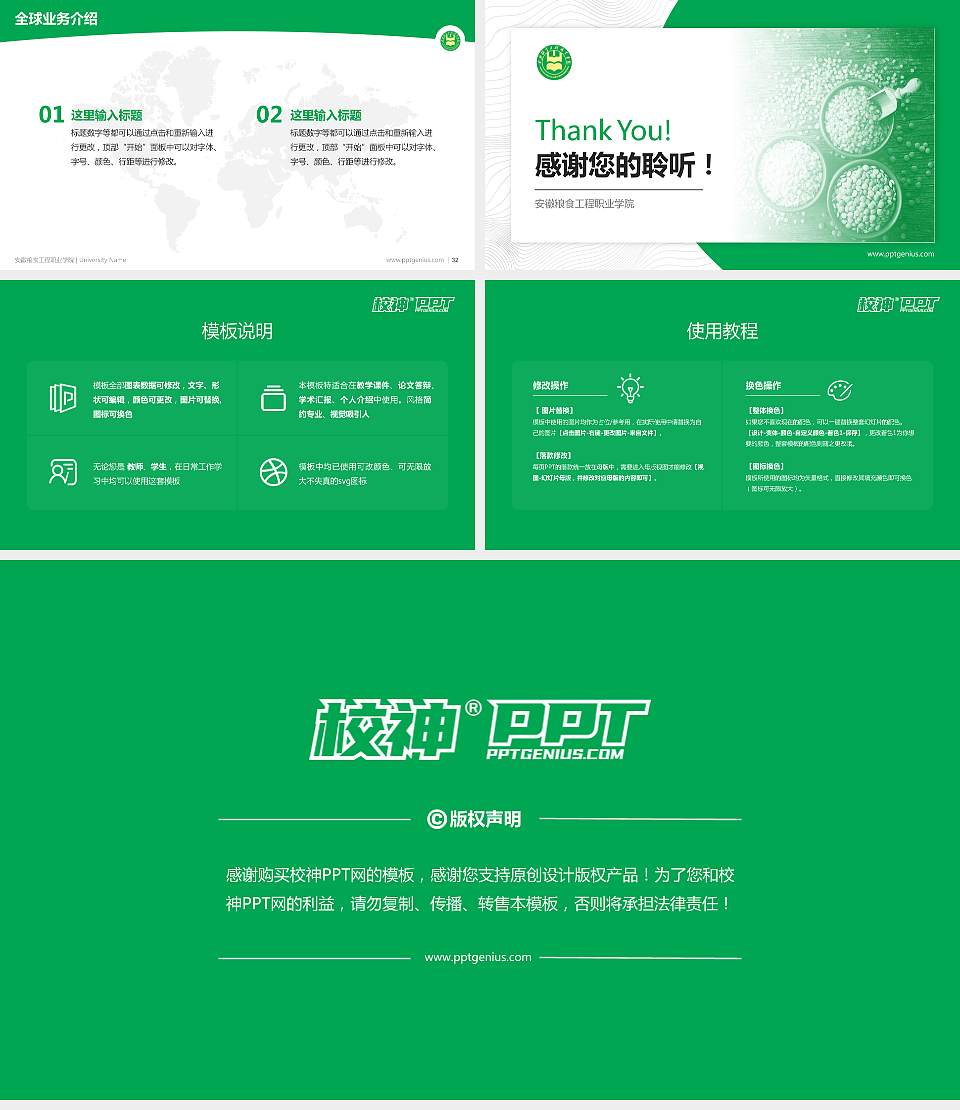 安徽粮食工程职业学院学术汇报/学术交流研讨会通用PPT模板下载16:9格式幻灯片预览图5