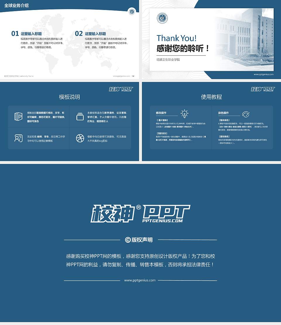 昭通卫生职业学院学术汇报/学术交流研讨会通用PPT模板下载16:9格式幻灯片预览图5