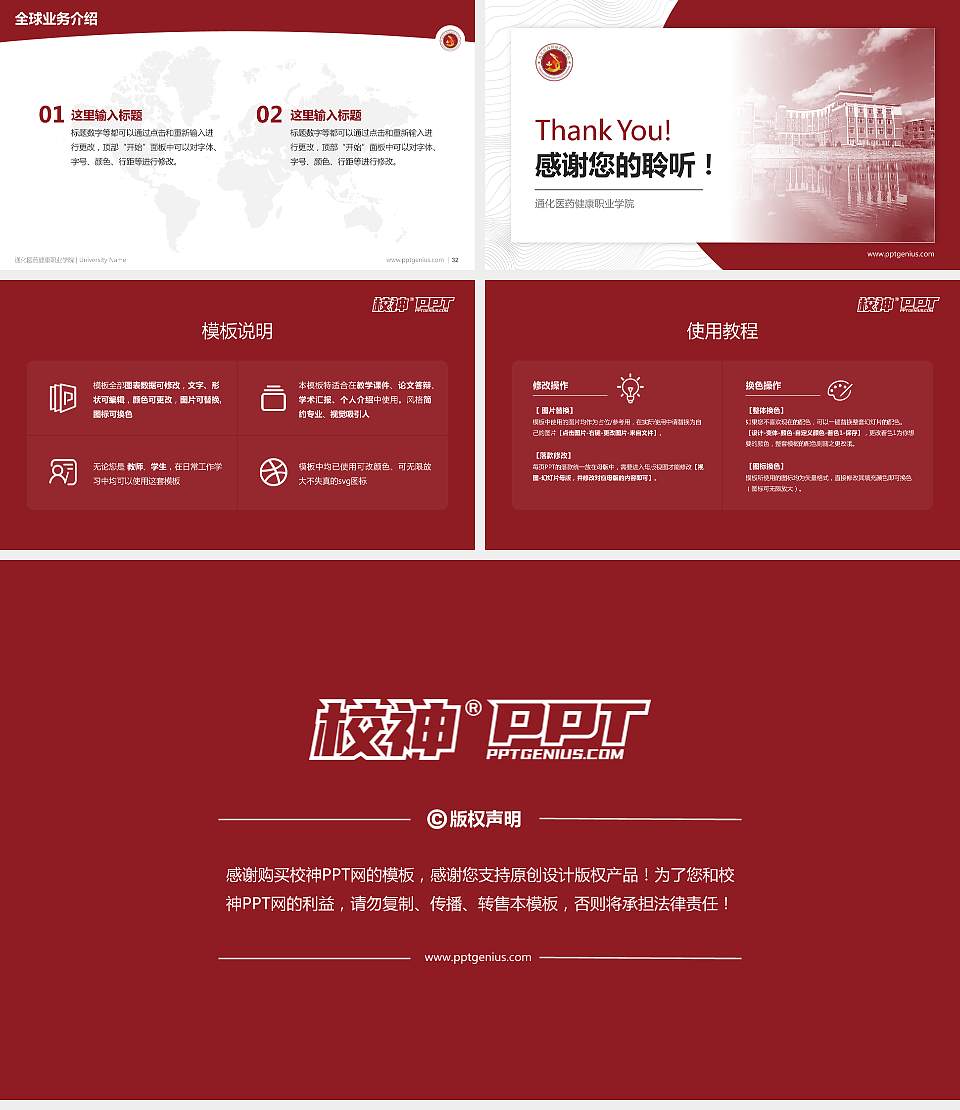 通化医药健康职业学院学术汇报/学术交流研讨会通用PPT模板下载16:9格式幻灯片预览图5