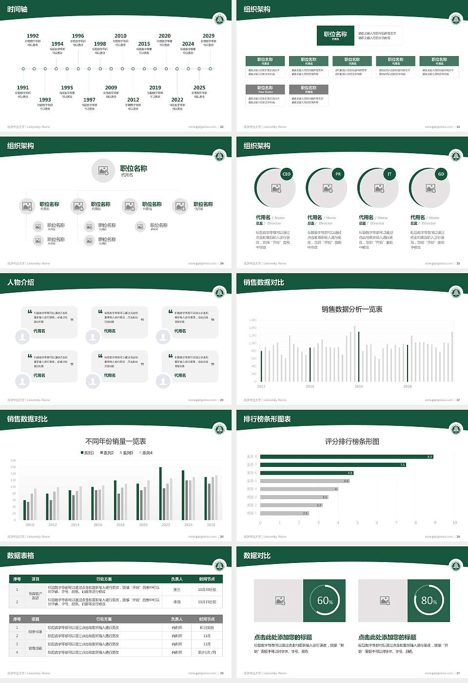 北京林业大学学术汇报/学术交流研讨会通用PPT模板下载16:9格式幻灯片预览图4