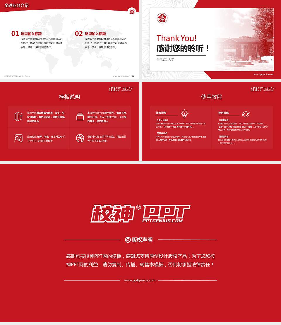 台湾成功大学学术汇报/学术交流研讨会通用PPT模板下载16:9格式幻灯片预览图5