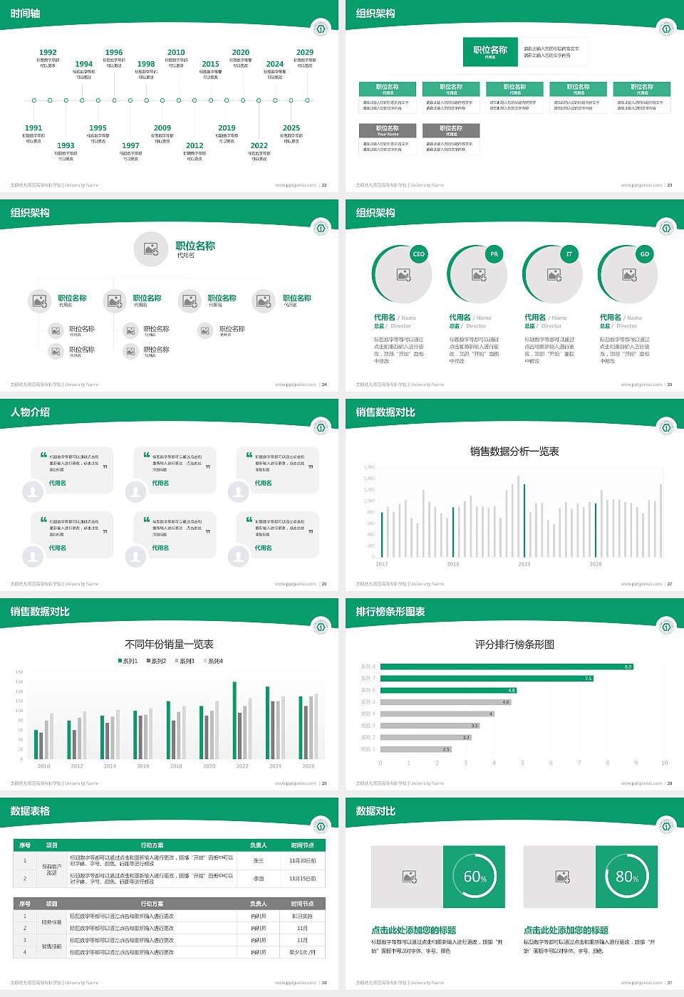 太原幼儿师范高等专科学校学术汇报/学术交流研讨会通用PPT模板下载16:9格式幻灯片预览图4