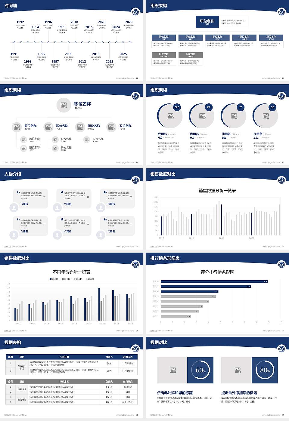焦作大学学术汇报/学术交流研讨会通用PPT模板下载16:9格式幻灯片预览图4