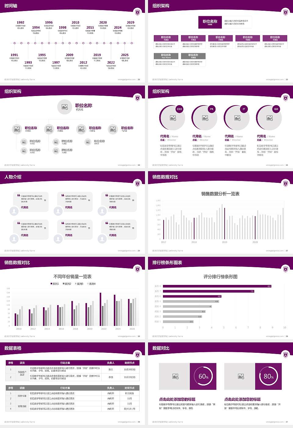 南京大学金陵学院学术汇报/学术交流研讨会通用PPT模板下载16:9格式幻灯片预览图4