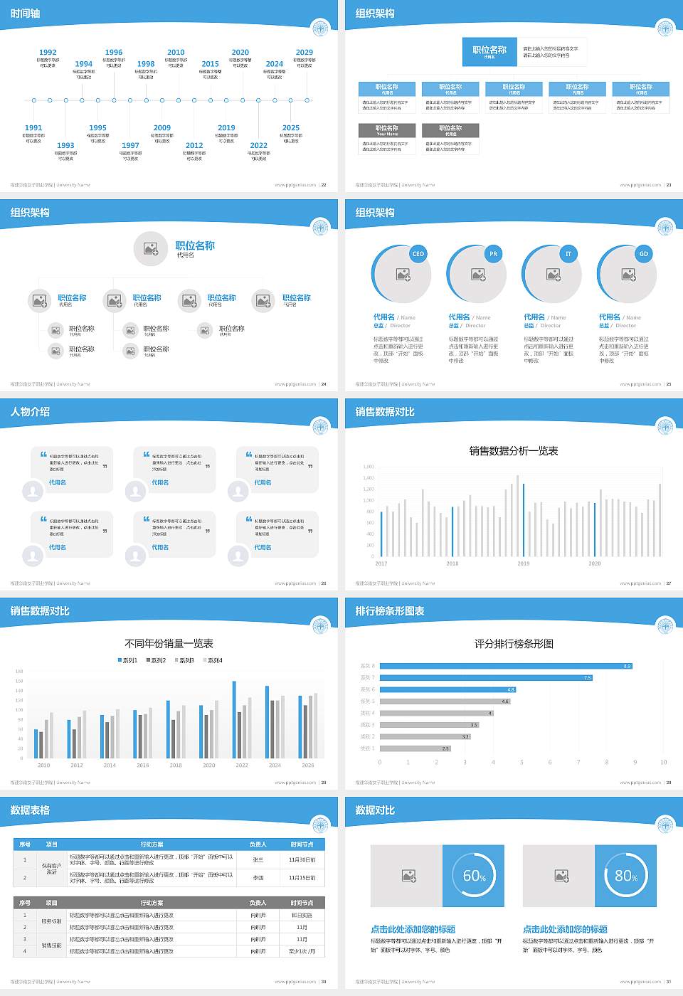 福建华南女子职业学院学术汇报/学术交流研讨会通用PPT模板下载16:9格式幻灯片预览图4