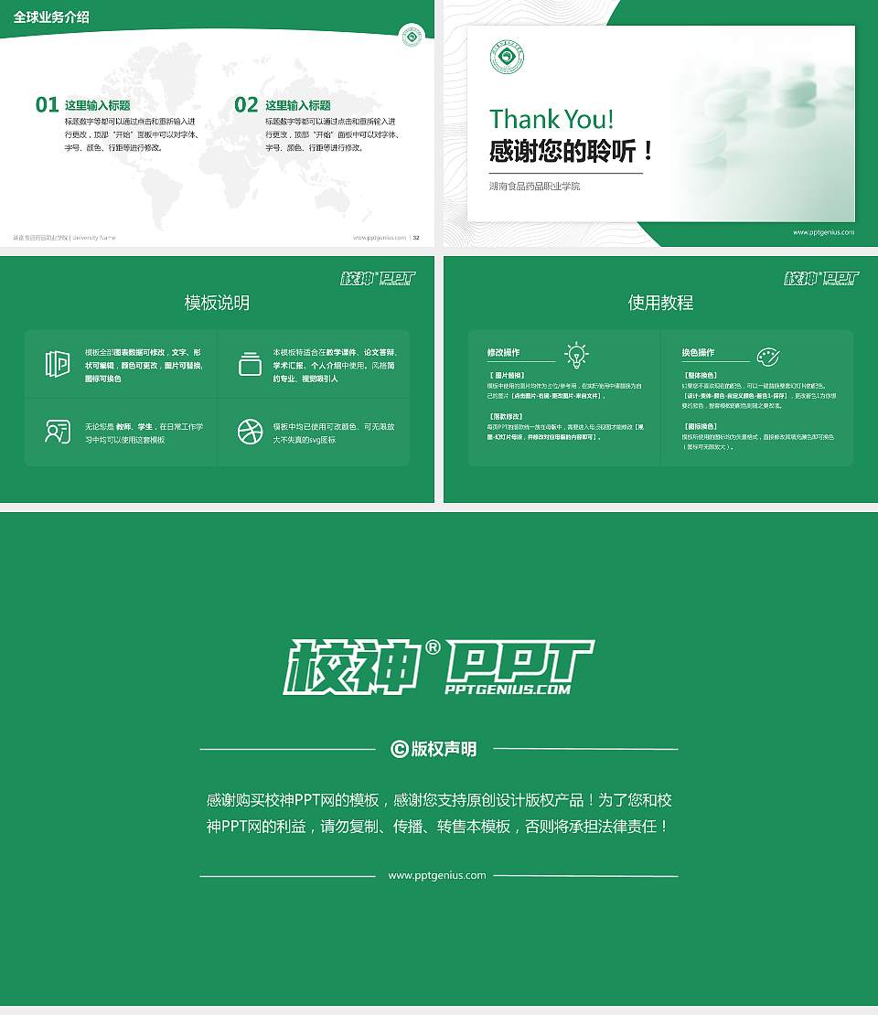 湖南食品药品职业学院学术汇报/学术交流研讨会通用PPT模板下载16:9格式幻灯片预览图5