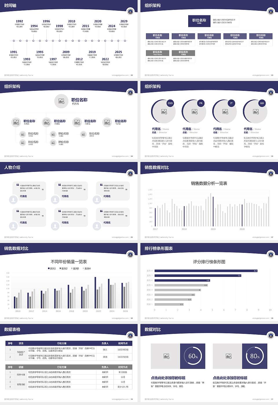 嘉兴职业技术学院学术汇报/学术交流研讨会通用PPT模板下载16:9格式幻灯片预览图4