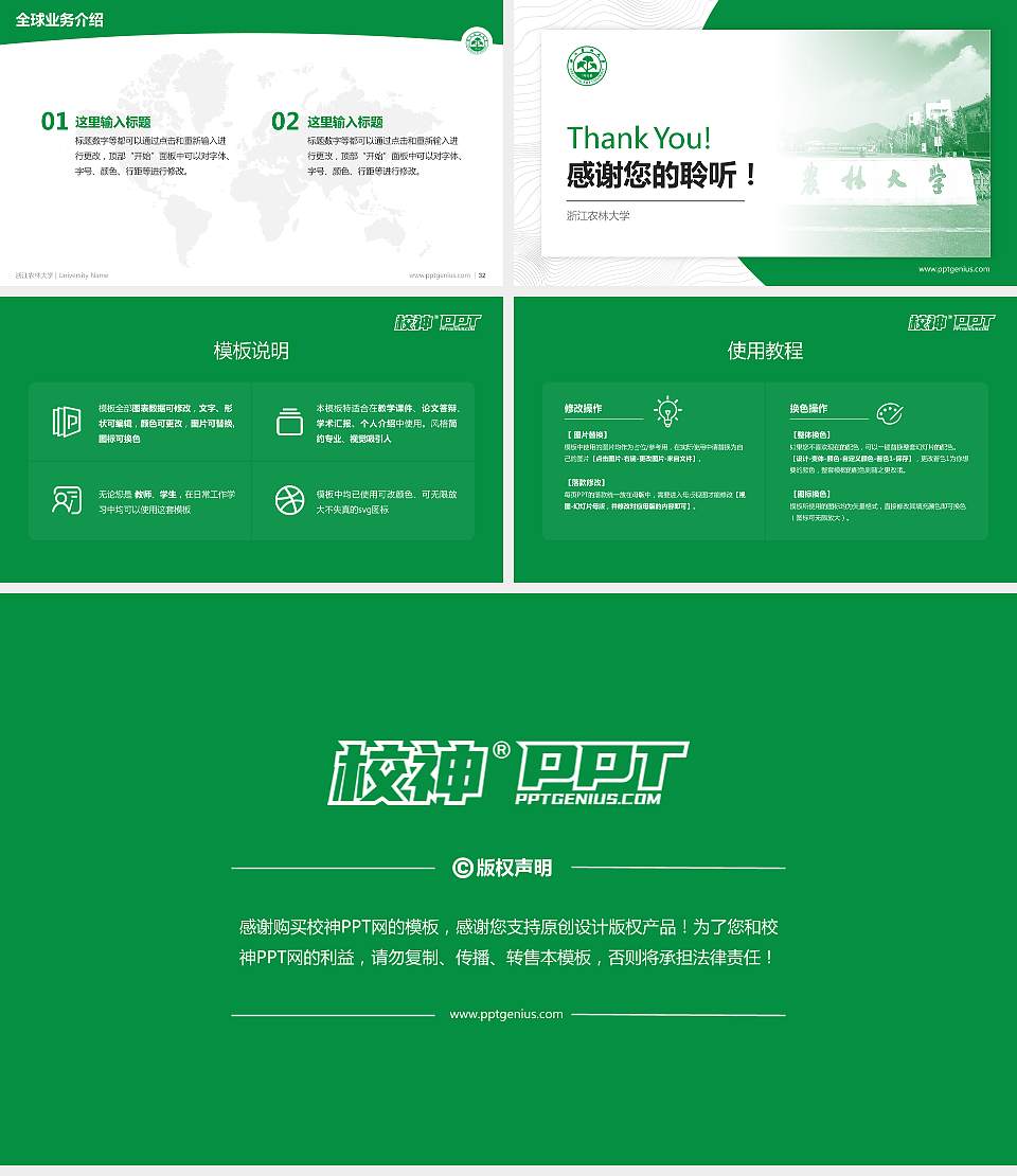 浙江农林大学学术汇报/学术交流研讨会通用PPT模板下载16:9格式幻灯片预览图5