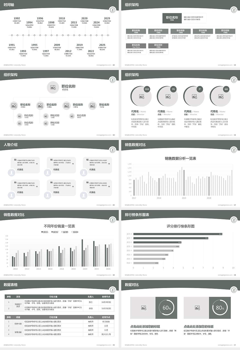 永城职业学院学术汇报/学术交流研讨会通用PPT模板下载16:9格式幻灯片预览图4