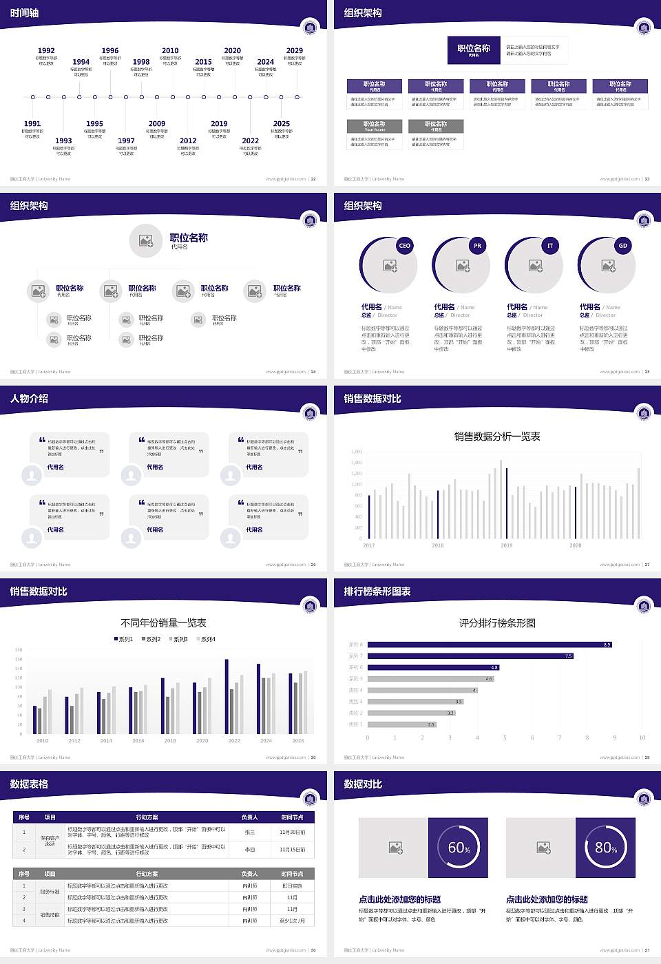 重庆工商大学学术汇报/学术交流研讨会通用PPT模板下载16:9格式幻灯片预览图4