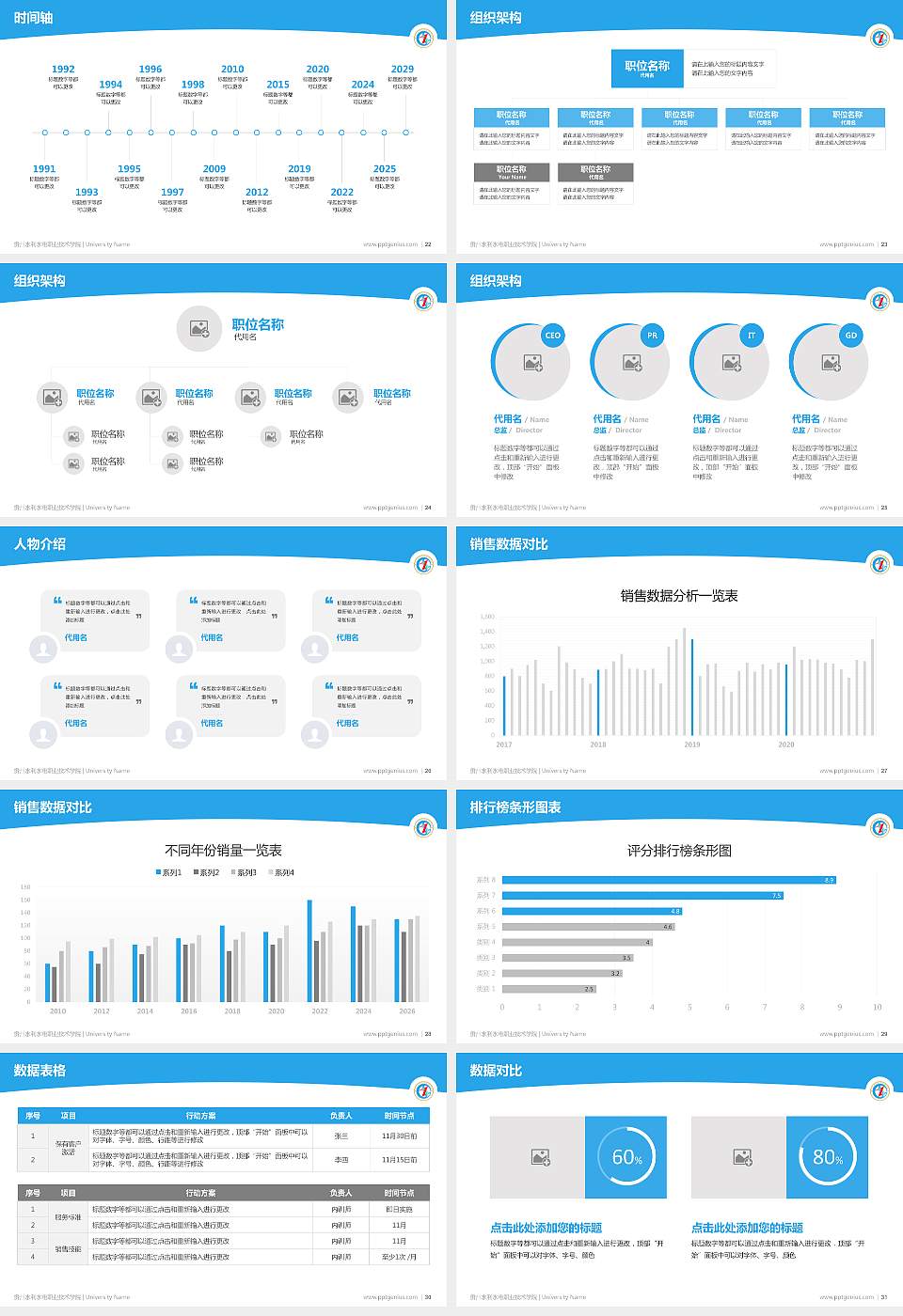 贵州水利水电职业技术学院学术汇报/学术交流研讨会通用PPT模板下载16:9格式幻灯片预览图4