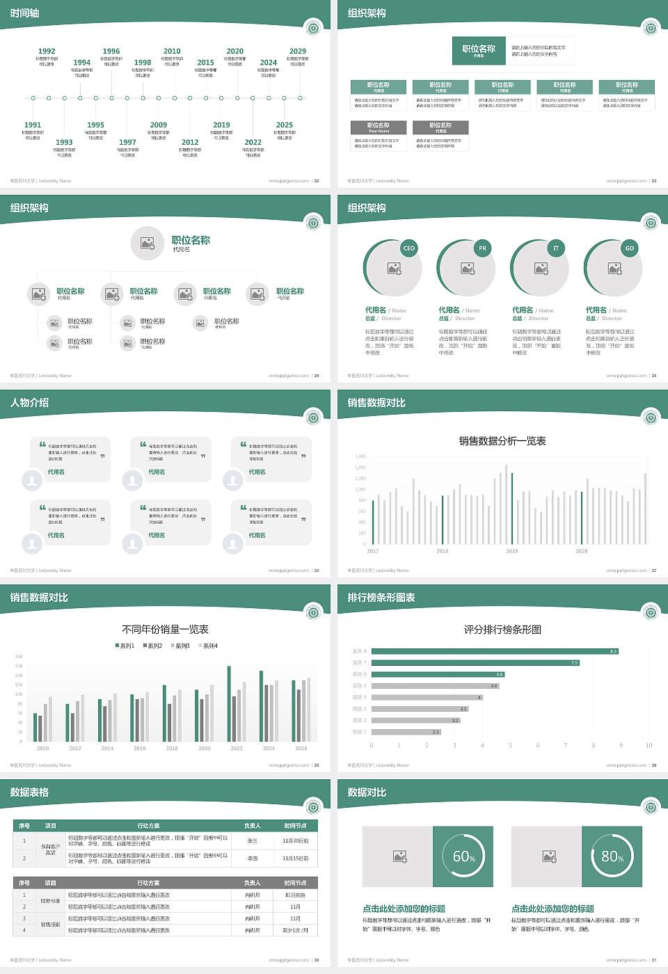 中国药科大学学术汇报/学术交流研讨会通用PPT模板下载16:9格式幻灯片预览图4