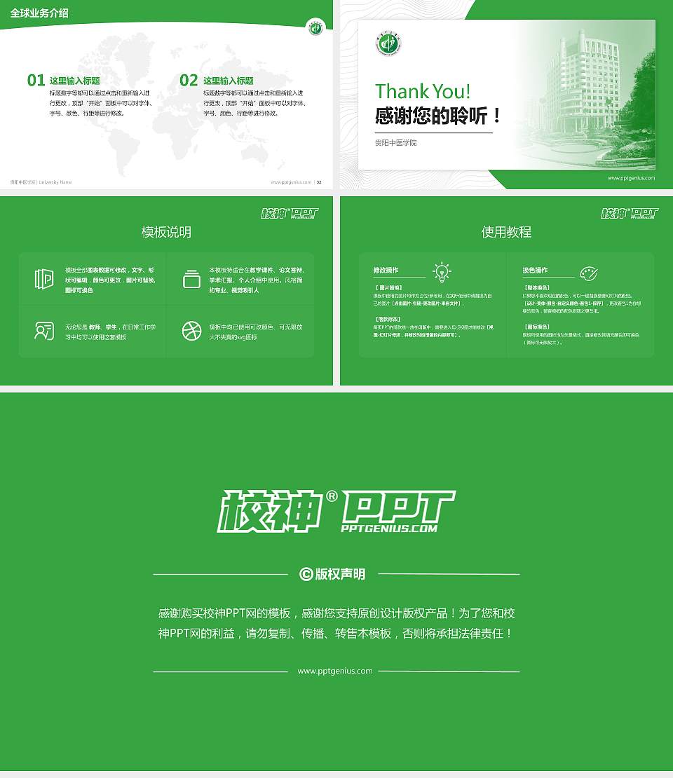 贵阳中医学院学术汇报/学术交流研讨会通用PPT模板下载16:9格式幻灯片预览图5