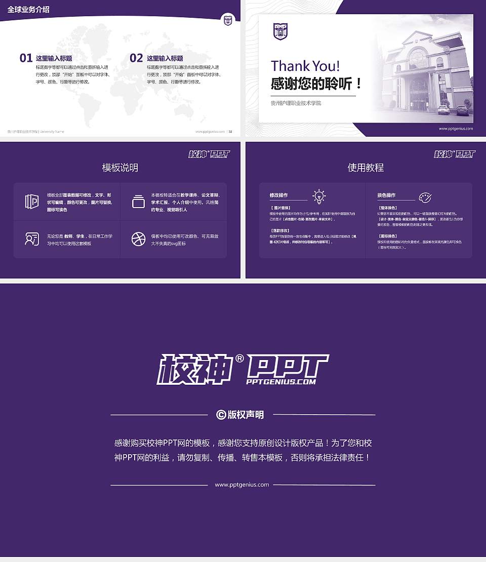 贵州护理职业技术学院学术汇报/学术交流研讨会通用PPT模板下载16:9格式幻灯片预览图5