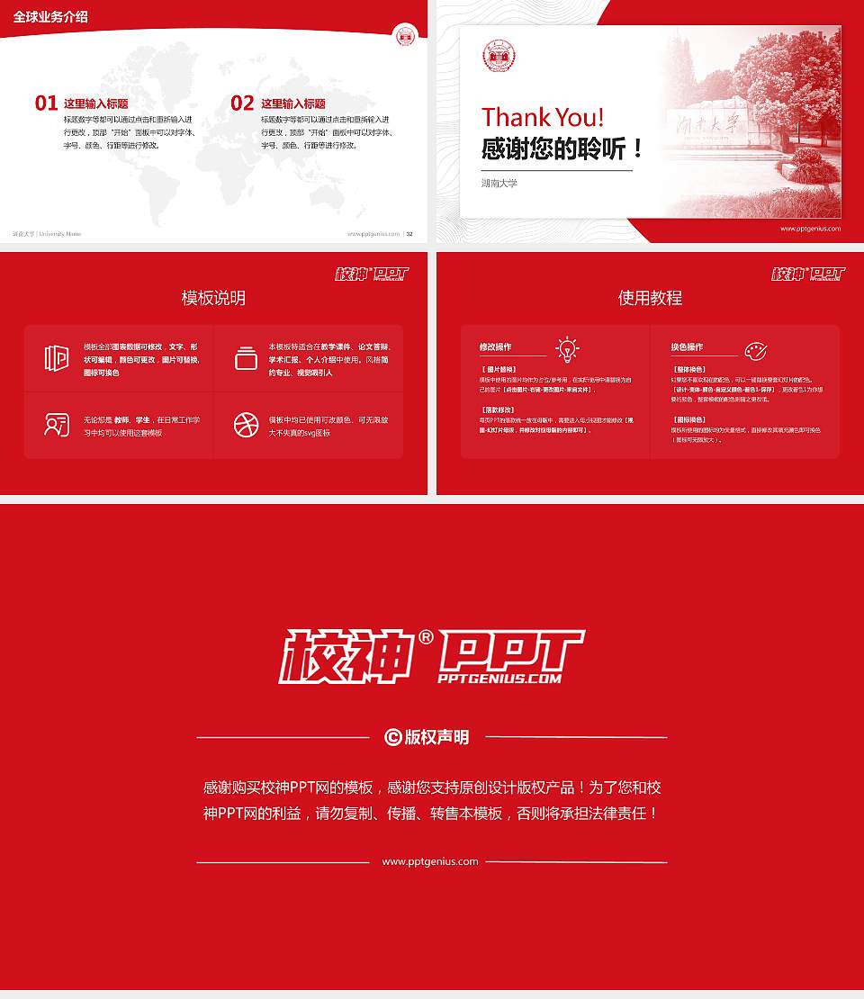 湖南大学学术汇报/学术交流研讨会通用PPT模板下载16:9格式幻灯片预览图5