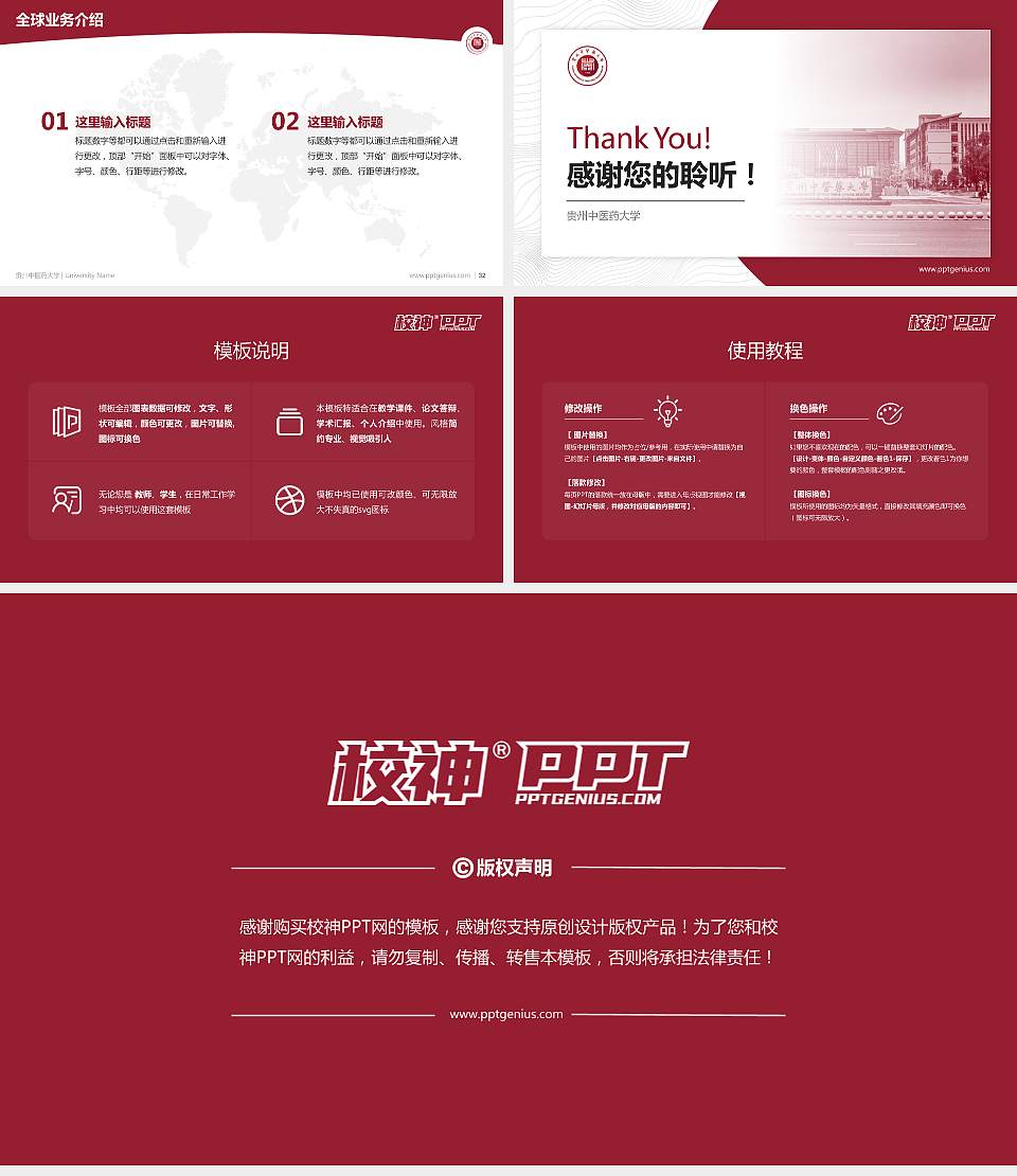 贵州中医药大学学术汇报/学术交流研讨会通用PPT模板下载16:9格式幻灯片预览图5