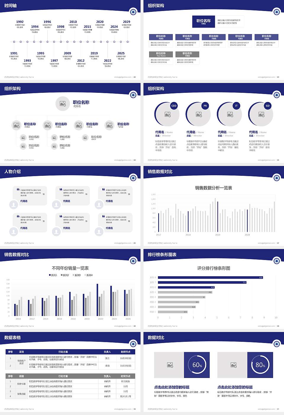 武汉城市职业学院学术汇报/学术交流研讨会通用PPT模板下载16:9格式幻灯片预览图4