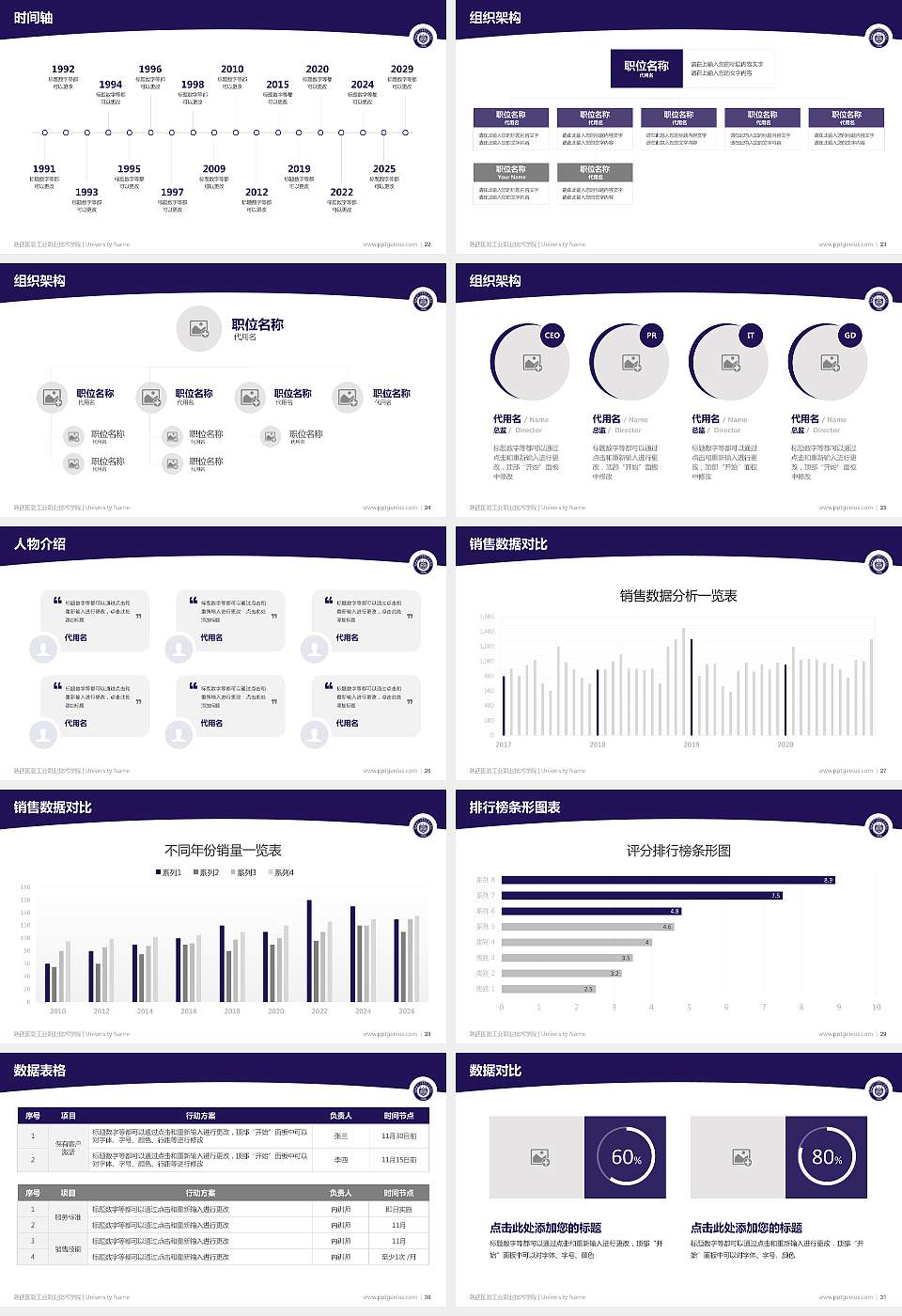 陕西国防工业职业技术学院学术汇报/学术交流研讨会通用PPT模板下载16:9格式幻灯片预览图4