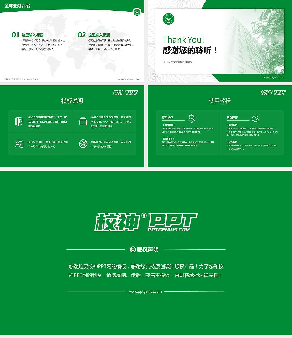 浙江农林大学暨阳学院学术汇报/学术交流研讨会通用PPT模板下载16:9格式幻灯片预览图5