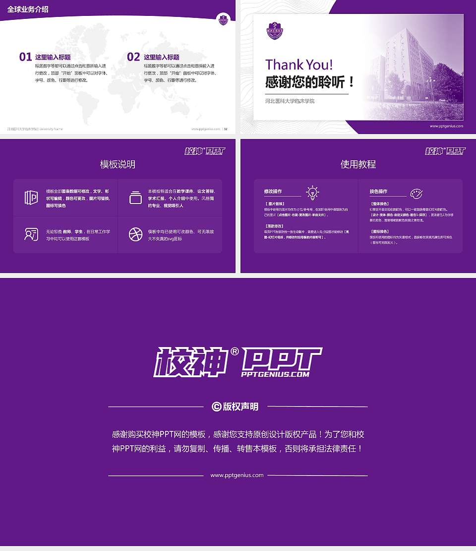 河北医科大学临床学院学术汇报/学术交流研讨会通用PPT模板下载16:9格式幻灯片预览图5