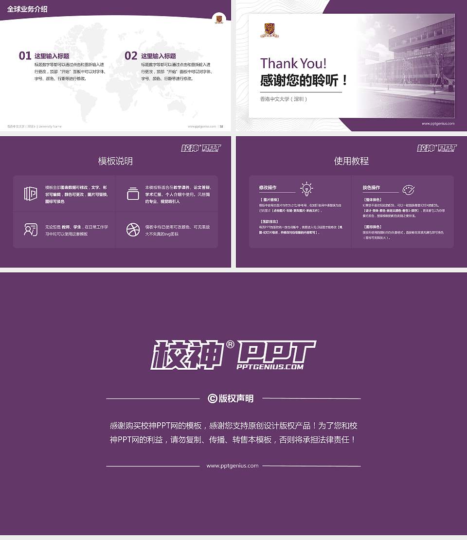 香港中文大学（深圳）学术汇报/学术交流研讨会通用PPT模板下载16:9格式幻灯片预览图5