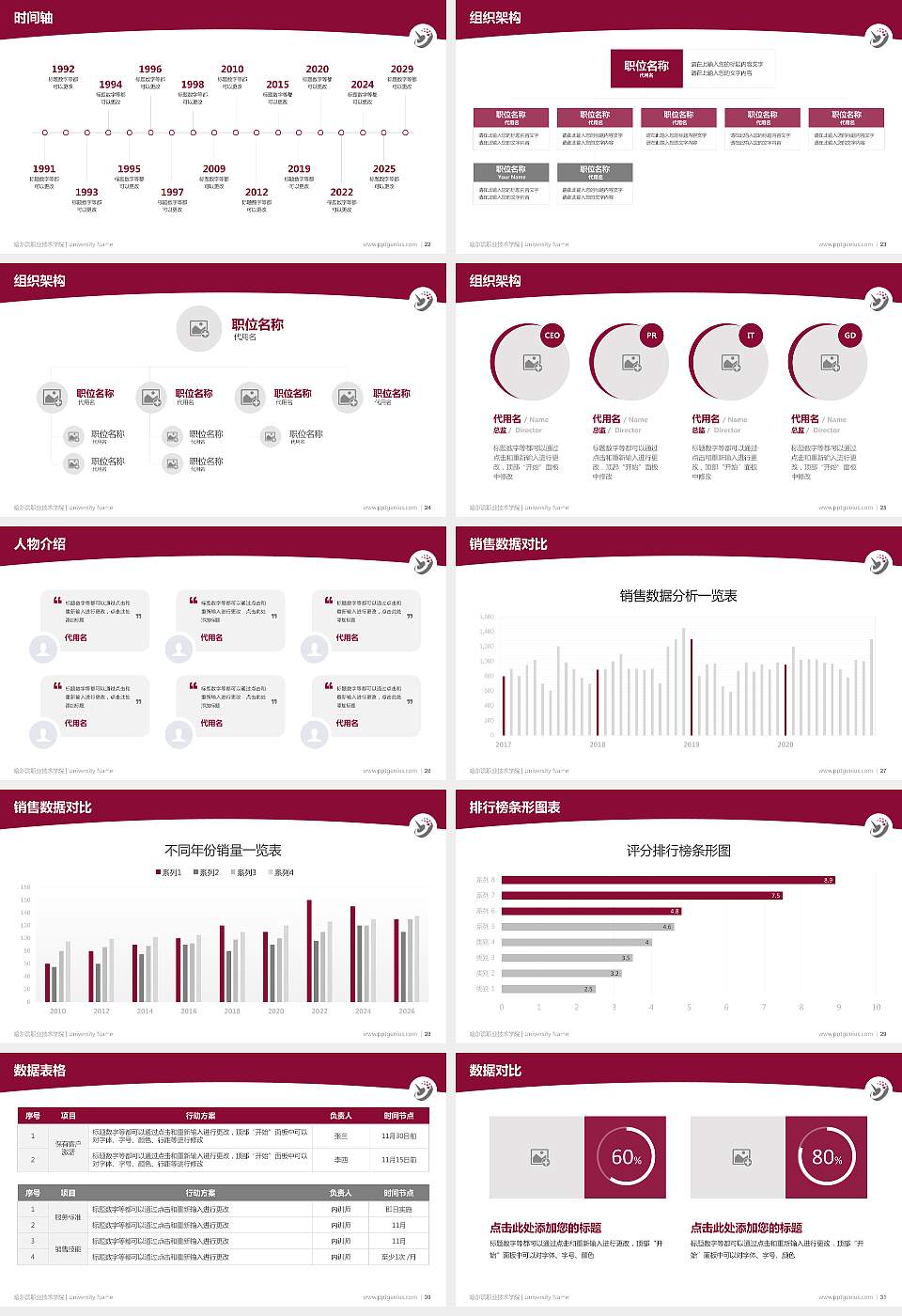 哈尔滨职业技术学院学术汇报/学术交流研讨会通用PPT模板下载16:9格式幻灯片预览图4