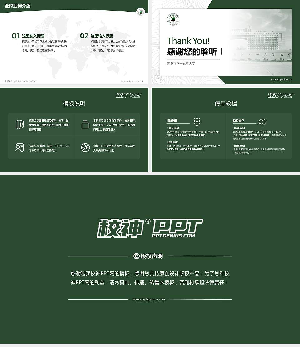 黑龙江八一农垦大学学术汇报/学术交流研讨会通用PPT模板下载16:9格式幻灯片预览图5