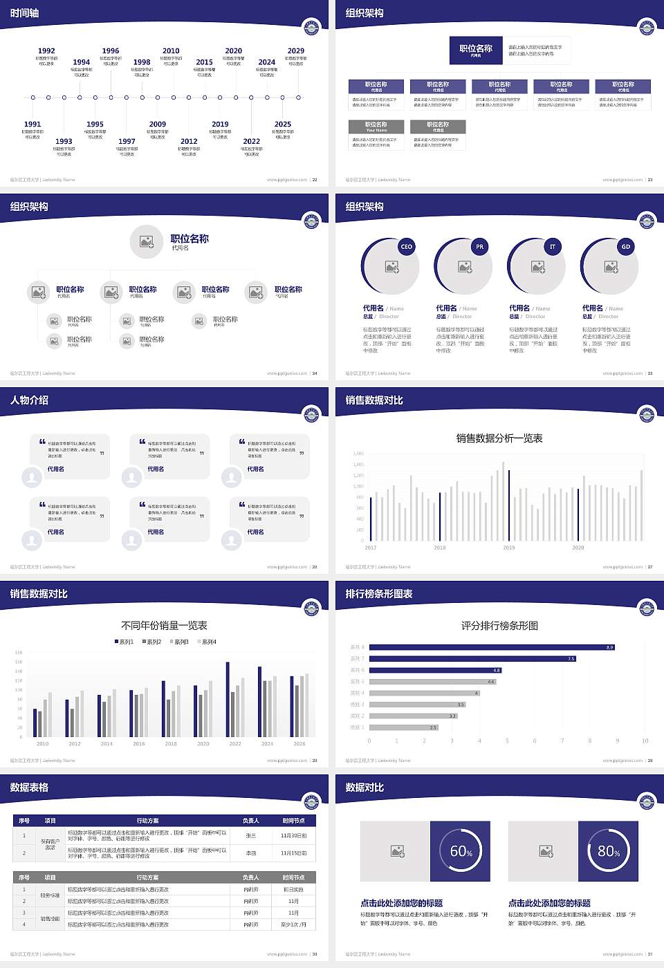 哈尔滨工程大学学术汇报/学术交流研讨会通用PPT模板下载16:9格式幻灯片预览图4