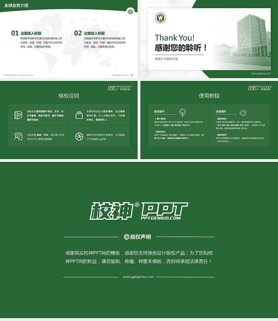 黑龙江中医药大学学术汇报/学术交流研讨会通用PPT模板下载16:9格式幻灯片预览图5