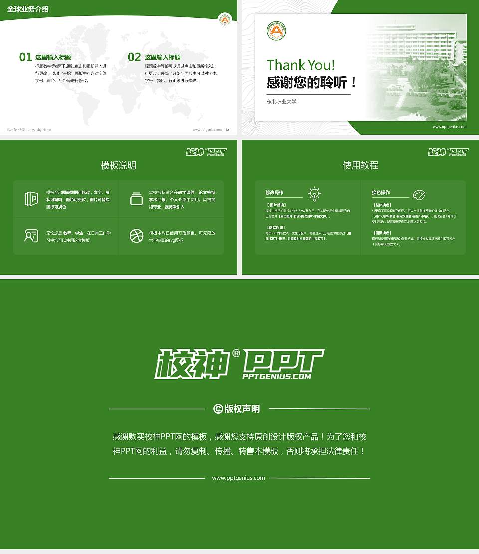 东北农业大学学术汇报/学术交流研讨会通用PPT模板下载16:9格式幻灯片预览图5