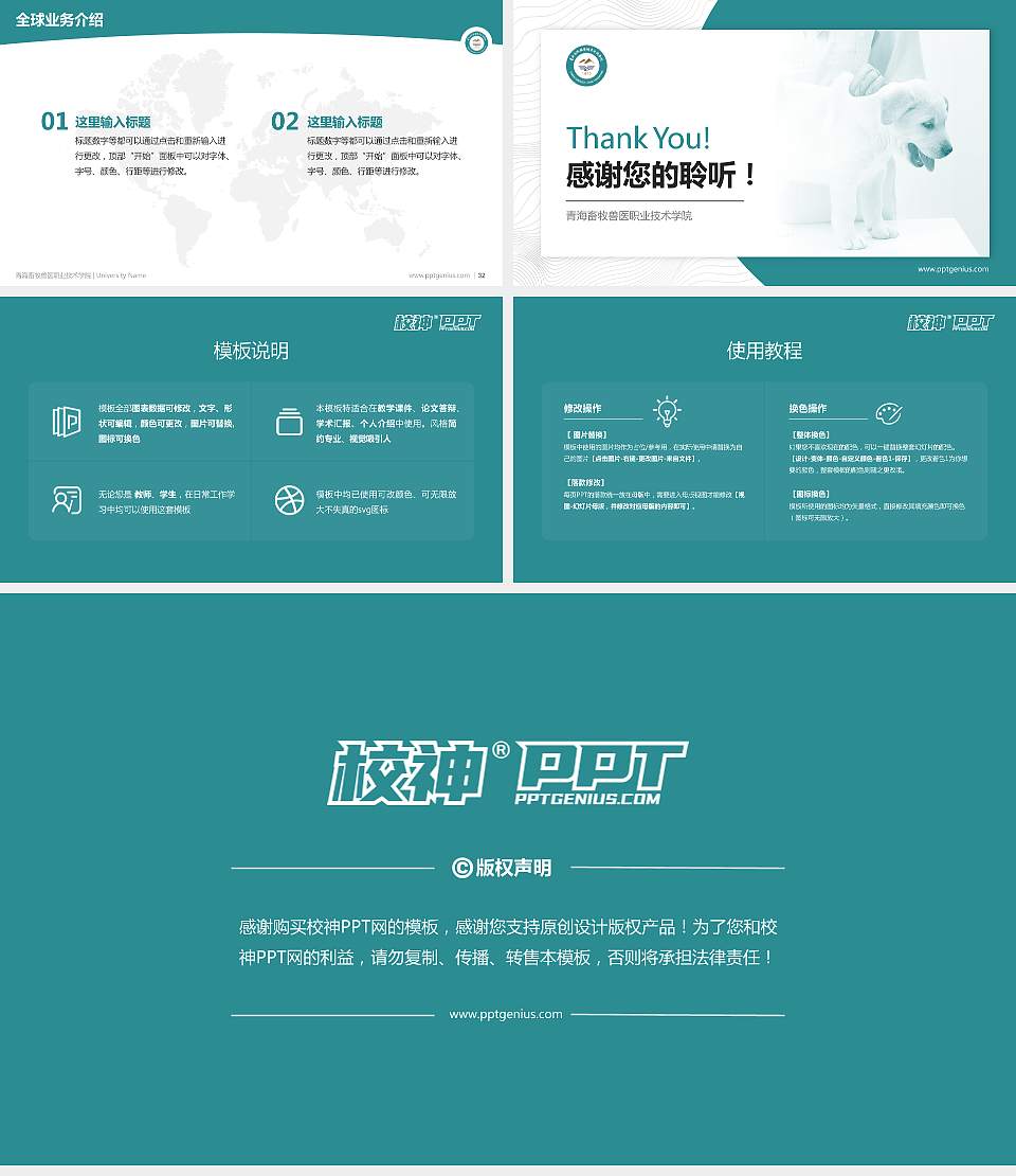 青海畜牧兽医职业技术学院学术汇报/学术交流研讨会通用PPT模板下载16:9格式幻灯片预览图5