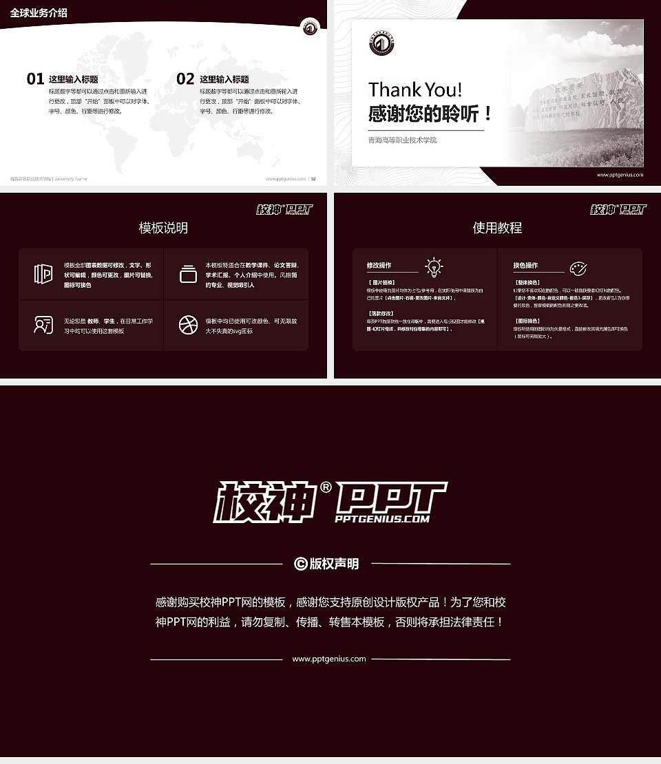 青海高等职业技术学院学术汇报/学术交流研讨会通用PPT模板下载16:9格式幻灯片预览图5