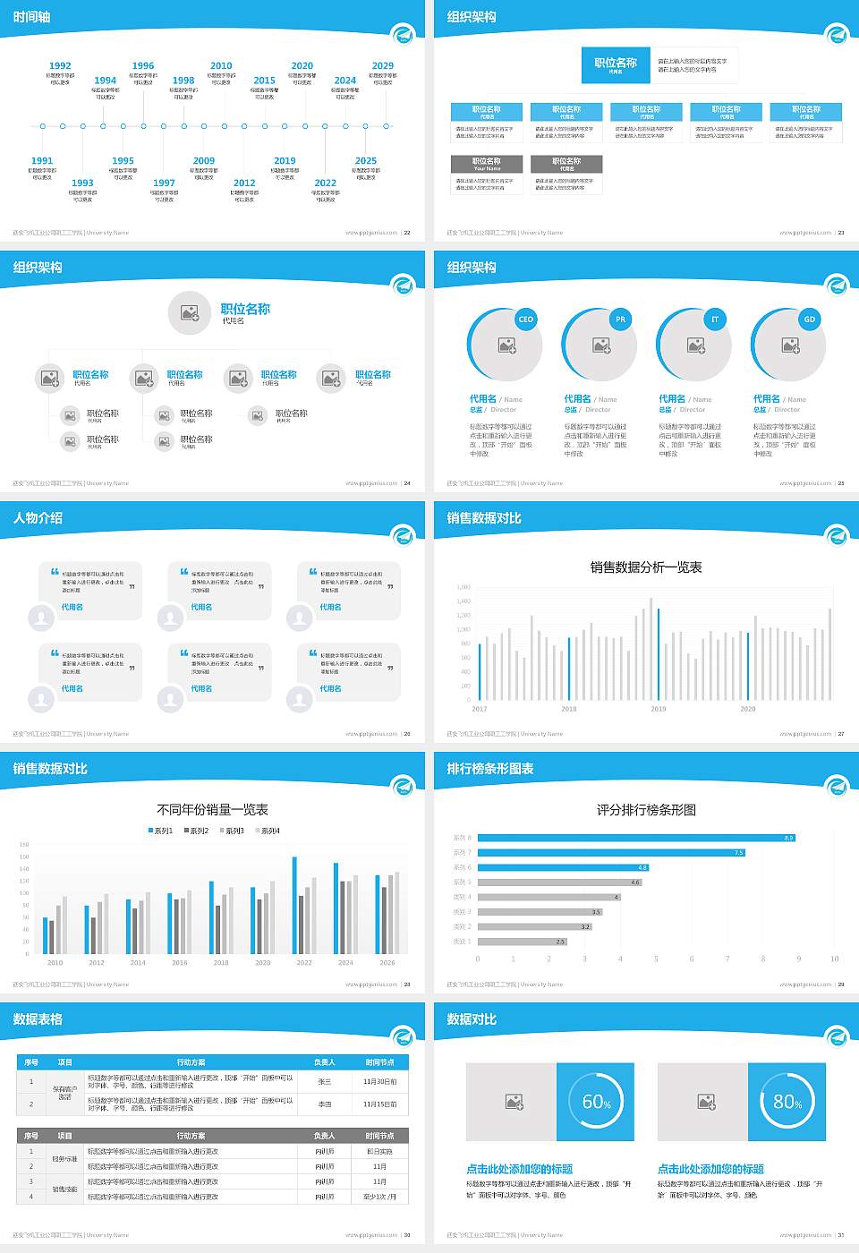 西安飞机工业公司职工工学院学术汇报/学术交流研讨会通用PPT模板下载16:9格式幻灯片预览图4
